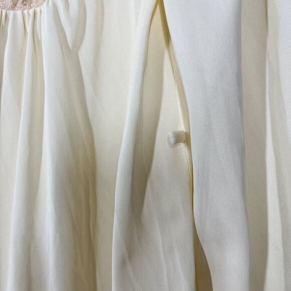 Vintage Perfect Form Full Nightgown Ivory Laced Button Down Long Sleeves Sz SM - Picture 5 of 10